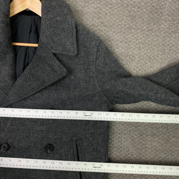 Old Navy Pea Coat Men's Medium Gray Wool Blend Military Coat Jacket Peacoat - Picture 8 of 14
